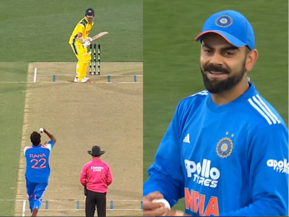 Virat Kohli Takes Easy Catch to Dismiss Travis Head Off Harshit Rana’s Bowling During India vs Australia 2nd ODI in Adelaide (VIDEO) | Virat Kohli Takes Easy Catch to Dismiss Travis Head Off Harshit Rana’s Bowling During India vs Australia 2nd ODI in Adelaide (VIDEO)