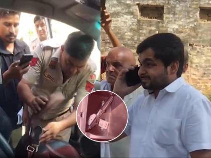 Haryana Assembly Elections 2024: Weapon Found in Suspicious Vehicle Near Polling Booth in Bahadurgarh (Watch Video)