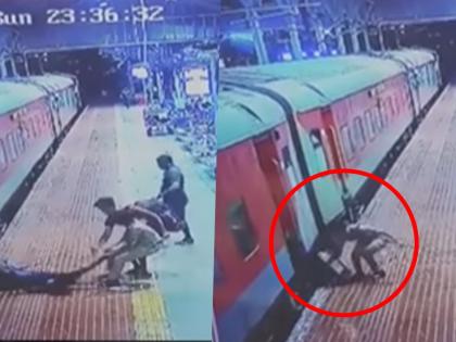 Woman constable saves life of woman who fell down while alighting from moving train | Woman constable saves life of woman who fell down while alighting from moving train Woman constable saves life of woman who fell down while alighting from moving train | Woman constable saves life of woman who fell down while alighting from moving train