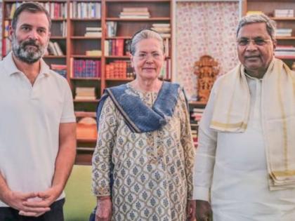 Siddaramaiah, DKS Shivakumar meet Sonia, Rahul Gandhi, discuss portfolios for ministers | Siddaramaiah, DKS Shivakumar meet Sonia, Rahul Gandhi, discuss portfolios for ministers