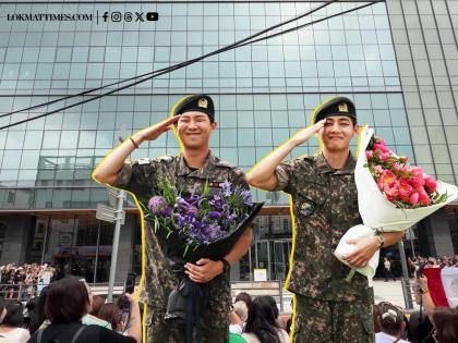 BTS’ RM and V Return from Service, ARMY Sings ‘Magic Shop’ Outside HYBE in Grand Homecoming (Watch Video) | BTS’ RM and V Return from Service, ARMY Sings ‘Magic Shop’ Outside HYBE in Grand Homecoming (Watch Video) BTS’ RM and V Return from Service, ARMY Sings ‘Magic Shop’ Outside HYBE in Grand Homecoming (Watch Video) | BTS’ RM and V Return from Service, ARMY Sings ‘Magic Shop’ Outside HYBE in Grand Homecoming (Watch Video)