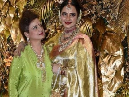 Watch Rekha's rare public appearance with sister Radha at Arman Jain's wedding | Watch Rekha's rare public appearance with sister Radha at Arman Jain's wedding