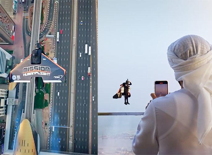 Video! Sheikh Hamdan pays tribute to Jetman pilot Vincent Reffet who