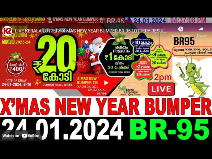 Kerala Christmas New Year Bumper BR95 Lottery Result 2024 Ticket