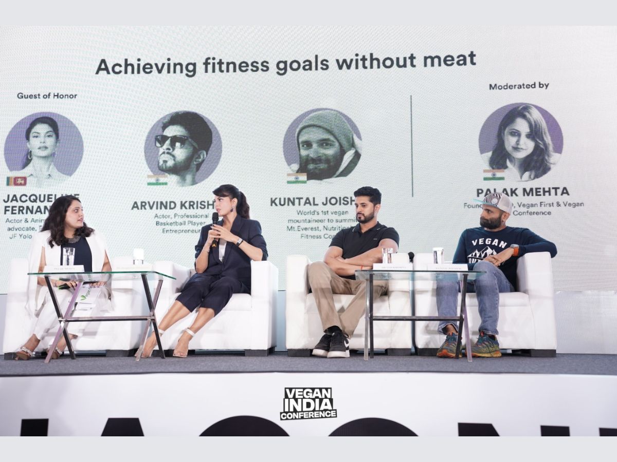 Jacqueline Fernandez speaks about benefits of a meatless diet at the