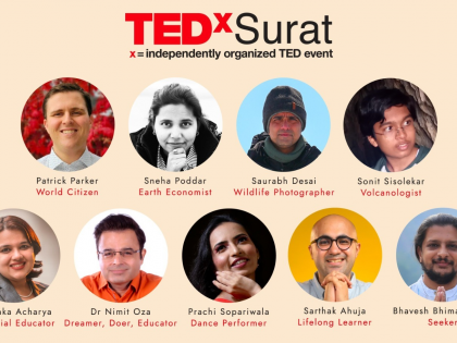 Ninth edition of TEDxSurat to take place at Sanjeev Kumar Auditorium on December 17 | Ninth edition of TEDxSurat to take place at Sanjeev Kumar Auditorium on December 17 Ninth edition of TEDxSurat to take place at Sanjeev Kumar Auditorium on December 17 | Ninth edition of TEDxSurat to take place at Sanjeev Kumar Auditorium on December 17