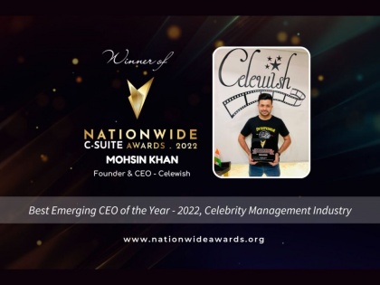 Business Mint Recognized Mohsin Khan, as Best Emerging CEO of the Year 2022 in Celebrity Management Category | Business Mint Recognized Mohsin Khan, as Best Emerging CEO of the Year 2022 in Celebrity Management Category