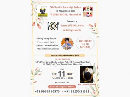 Ekta Desai Knowledge Seekers to teach dining etiquette to children | Ekta Desai Knowledge Seekers to teach dining etiquette to children