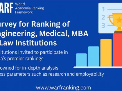 WARF Invites Colleges to Join India’s Top 2025 Ranking Survey for Engineering, Medical, MBA and Law | WARF Invites Colleges to Join India’s Top 2025 Ranking Survey for Engineering, Medical, MBA and Law WARF Invites Colleges to Join India’s Top 2025 Ranking Survey for Engineering, Medical, MBA and Law | WARF Invites Colleges to Join India’s Top 2025 Ranking Survey for Engineering, Medical, MBA and Law
