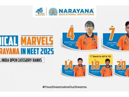 Narayana’s Legacy of Excellence Continues with NEET 2025 Top Ranks | Narayana’s Legacy of Excellence Continues with NEET 2025 Top Ranks Narayana’s Legacy of Excellence Continues with NEET 2025 Top Ranks | Narayana’s Legacy of Excellence Continues with NEET 2025 Top Ranks