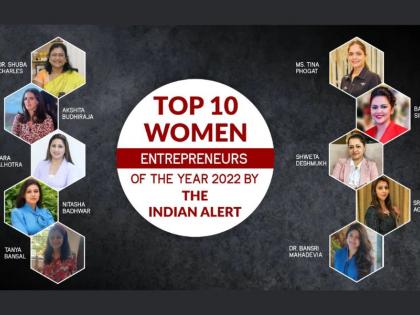 Top 10 Women Entrepreneurs of The Year 2022 by The Indian Alert | Top 10 Women Entrepreneurs of The Year 2022 by The Indian Alert Top 10 Women Entrepreneurs of The Year 2022 by The Indian Alert | Top 10 Women Entrepreneurs of The Year 2022 by The Indian Alert