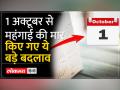 1अक्टूबर से देश में हो गए हैं ये बदलाव - Hindi News | These changes have taken place in the country from October 1 | Latest india Videos at Lokmatnews.in