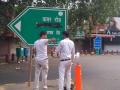 हिंदू सेना ने बंगाली मार्केट में बाबर रोड के ‘साइन बोर्ड’ को काले रंग से पोता - Hindi News | Hindu Sena workers have defaced Babar Road signboard in Bengali Market area demanding the name of the road be changed. | Latest india News at Lokmatnews.in