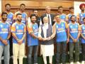 Narendra Modi Meet Champions: रोहित एंड कंपनी से मिले पीएम मोदी, देखें वीडियो - Hindi News | Narendra Modi meet Indian Cricket Team Lok Kalyan Marg rohit sharma virat kohli | Latest cricket News at Lokmatnews.in