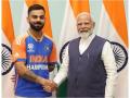 Narendra Modi Interaction Virat Kohli: विराट से बोले मोदी, 'फाइनल में 76 रन बनाकर महफिल लूट ली', देखें वीडियो - Hindi News | Narendra modi interaction with Virat Kohli rahul dravid rohit sharma | Latest cricket News at Lokmatnews.in