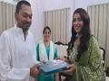 भोजपुरी फिल्म अभिनेत्री अक्षरा सिंह ने की बिहार के स्वास्थ्य मंत्री निशांत कुमार से मुलाकात - Hindi News | Bhojpuri film actress Akshara Singh met with Bihar's Health Minister, Nishant Kumar | Latest india News at Lokmatnews.in