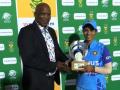 Womens T20I Tri-Series in South Africa 2023: दक्षिण अफ्रीका बॉलर पर टूट पड़ी डेब्यू कर रहीं अमनजोत, 7 चौके की मदद से 30 गेंद में 41 रन, अब वेस्टइंडीज की बारी - Hindi News | Womens T20I Tri-Series 2023 India Women won 27 runs Amanjot Kaur debut South African bowler scored 41 runs in 30 balls 7 fours PLAYER OF THE MATCH see video | Latest cricket News at Lokmatnews.in