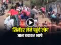 VIDEO: सिलेंडर लेने पहुंचे लोग जान बचाकर भागे! मधुमक्खियों ने किया अटैक - Hindi News | Bees Attack people in lpg cylinder line madhya pradesh | Latest weird News at Lokmatnews.in