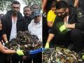 अर्जुन कपूर ने की समुद्र किनारे की सफाई, लोगों के साथ मिलकर उठाया कचरा-देखें तस्वीरें - Hindi News | \Arjun Kapoor Beach clean-up drive at carter road bandra | Latest bollywood Photos at Lokmatnews.in