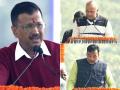 Arvind Kejriwal oath taking Ceremony: केजरीवाल ने मुख्यमंत्री और सिसोदिया समेत 6 विधायकों ने ली मंत्री पद की शपथ, देखें तस्वीरें - Hindi News | Arvind Kejriwal oath taking Ceremony as Delhi CM third consecutive term At Ramlila Maidan, other 6 mla take oath | Latest india Photos at Lokmatnews.in