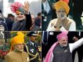 गणतंत्र दिवस परेड में आकर्षण का केंद्र रही पीएम मोदी की पगड़ी, तस्वीरों में पांच साल के पांच लुक - Hindi News | PM Narendra Modi Turban look in Republic Day parade photo gallery | Latest india Photos at Lokmatnews.in