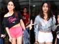 कैफे हाउस के बाहर सिंपल लुक में नजर आईं जाह्नवी-सारा, देखें फोटो - Hindi News | Janhvi Kapoor & Sara Ali Khan spotted at farmer's cafe in bandra | Latest bollywood Photos at Lokmatnews.in