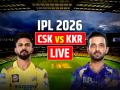 CSK vs KKR Live Score: चेन्नई सुपर किंग्स का स्कोर 101/2 - Hindi News | CSK vs KKR Live Score Ipl 2026 Chennai super kings vs Kolkata knight riders Live Match at Chennai MA Chidambaram Stadium | Latest cricket News at Lokmatnews.in