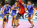 Pro Kabaddi League 2022: दबंग दिल्ली ने हरियाणा स्टीलर्स को 42-30 से हराया, आशु मलिक ने 100 रेड पूरे किए, पुनेरी पल्टन ने मारी बाजी - Hindi News | Pro Kabaddi League 2022 Dabang Delhi beat Haryana Steelers 42-30 captain Naveen kumar scored 15 points Ashu Malik 100 raid points Puneri Paltan beat Bengaluru Bulls 35-3 | Latest other-sports News at Lokmatnews.in
