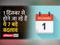 Rules Change From 1 December 2023:1 दिसंबर से इन नियमों में होगा बदलाव, जेब पर पड़ सकता है असर - Hindi News | Rules Change From 1 December 2023: These rules will change from 1 December, may affect the pocket | Latest india Videos at Lokmatnews.in
