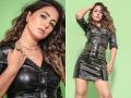Hina Khan sets fire on social media with her black leather dress. - Hindi News | Hina Khan sets fire on social media with her black leather dress. | Latest entertainment Photos at Lokmattimes.com