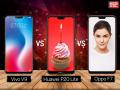 Huawei P20 Lite बनाम Oppo F7 बनाम Vivo V9: जानें कौन है बेस्ट स्मार्टफोन - Hindi News | Huawei P20 Lite vs Oppo F7 vs Vivo V9: Comparison with Price in India, Specifications | Latest technology News at Lokmatnews.in