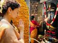 नवरात्रि के आखिरी दिन कंगना रनौत ने लिंगा भैरवी के मंदिर में की पूजा, कहा- 'लोग समझते हैं कि सिर्फ भूखे रहना उपवास होता है' - Hindi News | Kangana Ranaut worshiped in the temple of Linga Bhairavi On the last day of Navratri | Latest bollywood Photos at Lokmatnews.in