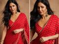 लाल रंगाच्या साडीमध्ये मध्ये स्टनिंग दिसतेय Katrina Kaif, चाहते झाले तिच्या देसी लूकवर फिदा - Marathi News | Katrina Kaif shared a festive look in a red saree raised internet temperature in a desi style | Latest filmy Photos at Lokmat.com