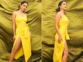 Kiara Advani looks sizzling in yellow thigh high slit dress, see pics - Hindi News | Kiara Advani looks sizzling in yellow thigh high slit dress, see pics | Latest entertainment Photos at Lokmattimes.com