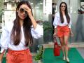 टी-शर्ट और शॉर्ट्स में नजर आईं मलाइका अरोड़ा, देखें तस्वीरें - Hindi News | malaika arora spotted in shorts and t shirt at bandra salon in mumbai, see pics images | Latest bollywood Photos at Lokmatnews.in