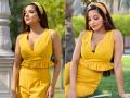 Actress Monalisa sets fire on social media with her latest yellow-deep neck dress pictures, see pics - Hindi News | Actress Monalisa sets fire on social media with her latest yellow-deep neck dress pictures, see pics | Latest entertainment Photos at Lokmattimes.com