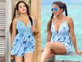 Actress Monalisa is looking absolute stunning in light blue printed short dress, see pics - Hindi News | Actress Monalisa is looking absolute stunning in light blue printed short dress, see pics | Latest entertainment Photos at Lokmattimes.com