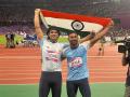 Neeraj Chopra-Kishore Jena Asian Games: पेरिस ओलंपिक 2024 में साथ ही धमाल मचाएंगे चोपड़ा और जेना, एशियाई खेल में जीते स्वर्ण और रजत - Hindi News | Neeraj Chopra-Kishore Jena Asian Games Hangzhou Neeraj Chopra bags gold medal in Javelin throw best throw of 88-88 metres Kishore Jena clinches silver see video | Latest other-sports News at Lokmatnews.in