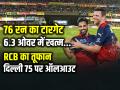 दिल्ली 75 पर ढेर, RCB ने 9 विकेट से रौंदा, 6.3 ओवर में खत्म मैच - Hindi News | RCB Beat Dc by 9 Wickets 76 Target chased in 6 overs | Latest cricket News at Lokmatnews.in