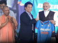 पीएम मोदी ने वाराणसी में क्रिकेट स्टेडियम का किया शिलान्यास, सचिन तेंदुलकर ने भेंट की NAMO नाम वाली टीम इंडिया की जर्सी - Hindi News | PM Modi laid the foundation stone of cricket stadium in Varanasi | Latest india News at Lokmatnews.in