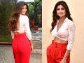 शिल्पा शेट्टी का हॉट लुक बांद्रा में महबूब स्टूडियो के बाहर हुआ स्पॉट - Hindi News | Hotness Alert: Shilpa Shetty Kundra spotted during a brand shoot at Mehboob studio in bandra | Latest bollywood Photos at Lokmatnews.in