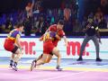 PKL 2019, UP Yoddha vs Dabang Delhi: यूपी योद्धा की दिल्ली पर जीत, जानिए किन 6 टीमों ने किया प्लेऑफ के लिए क्वालीफाई - Hindi News | PKL 2019: U.P. Yoddha Beat Dabang Delhi K.C. (50-33 ), list of playoff qualifier teams | Latest kabaddi News at Lokmatnews.in