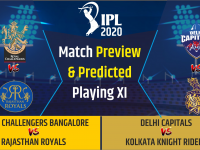 RCB vs RR, DC vs KKR,Playing 11 & Dream 11 Predictions IPL 2020: today match prediction & playing 11