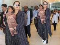एयरपोर्ट पर दिखा सान‍िया मिर्जा का अनोखा स्टाइल, बेटे के साथ आईं नजर | Sania Mirza spot with her newborn baby at mumbai airport | Latest tennis Photos at Lokmatnews.in