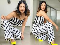 हिना खानने शेअर केले लेटेस्ट फोटोशूट, पोल्का डॉट ड्रेसमध्ये दिसली स्टनिंग, पहा फोटो - Marathi News | bigg boss fame hina khan polka dress photoshoot went viral see latest pics | Latest filmy Photos at Lokmat.com