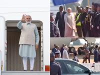 BRICS Summit 2023 Photos: दक्षिण अफ्रीका पहुंचे पीएम मोदी, 15वें ब्रिक्स शिखर सम्मेलन में लेंगे हिस्‍सा - | BRICS Summit 2023 Photos PM Narendra Modi lands in South Africa's Johannesburg for the 15th BRICS Summit | Latest india Photos at Lokmatnews.in