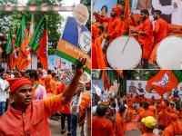 Maharashtra assembly election Result 2019: महाराष्ट्र चुनाव में इस अंदाज में जीत का जश्न मनाते दिखे कार्यकर्ता, देखें तस्वीरें - | Maharashtra assembly election result 2019: workers seen celebrating victory in this manner in Maharashtra election, see photos | Latest india Photos at Lokmatnews.in