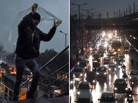 दिल्ली में हुई बारिश ने बढ़ाई सर्दी, देखें-सुबह ऐसा था शहर का हाल - | heavy rain in delhi today and people stuck in traffic jam | Latest india Photos at Lokmatnews.in