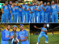 टीम इंडिया ने दर्ज की न्यूजीलैंड पर वनडे सीरीज में धमाकेदार जीत, तस्वीरों में देखें यादगार जश्न - | India win odi series against New Zealand, see celebration pics | Latest cricket Photos at Lokmatnews.in