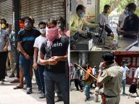 लॉकडाउन में शराब की दुकानें खुलते हीं उमड़ी भीड़, लगी लंबी-लंबी कतारें, तस्वीरों में देखें - | Liquor shops opened after the government eased a nationwide lockdown imposed, long queues, see in pictures | Latest india Photos at Lokmatnews.in